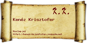 Kenéz Krisztofer névjegykártya